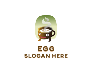 Hot Coffee Beverage Logo