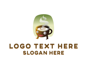 Hot Coffee Beverage Logo