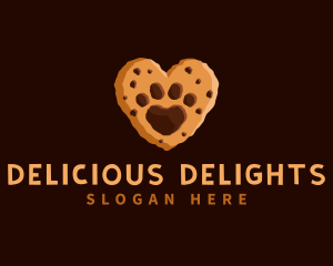 Heart Paw Cookie logo design