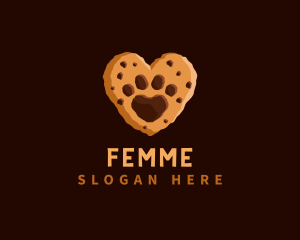 Heart Paw Cookie logo design