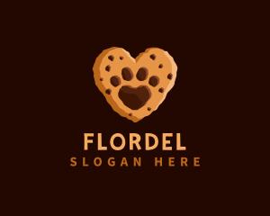 Heart Paw Cookie logo design