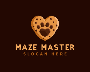 Heart Paw Cookie logo design