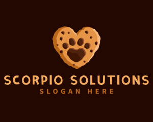 Heart Paw Cookie logo design