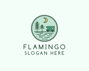 Camping Grounds - Trailer Camping Caravan logo design