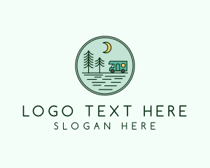 Transport - Trailer Camping Caravan logo design