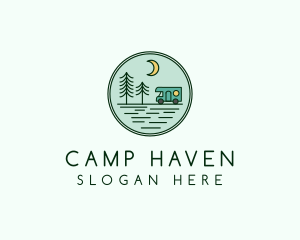 Trailer Camping Caravan logo design