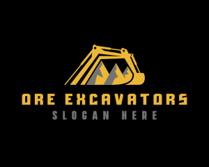 Mining - Excavator Mining Quarry logo design