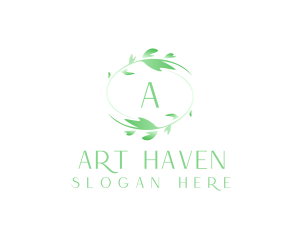 Natural Plant Wreath logo design