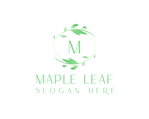 Natural Plant Wreath logo design