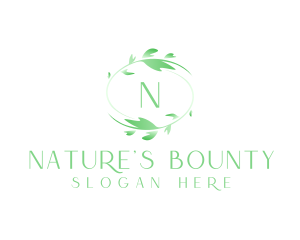 Natural Plant Wreath logo design