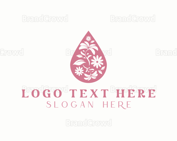 Botanical Floral Droplet Logo