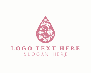 Liquid - Botanical Floral Droplet logo design