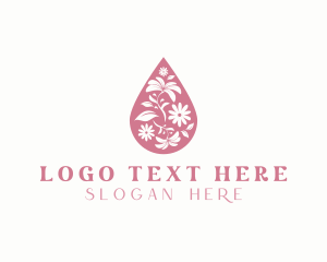 Oil - Botanical Floral Droplet logo design