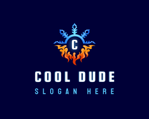 Heating Cooling HVAC logo design