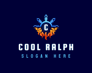 Heating Cooling HVAC logo design