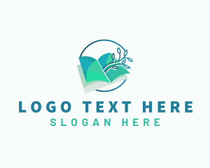 Poetry - Book Plant Growth logo design