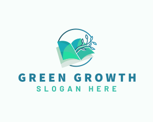 Book Plant Growth logo design