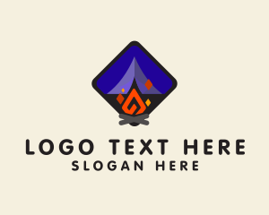 Campgrounds - Camp Fire Geometric logo design