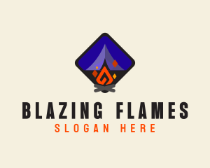 Camp Fire Geometric logo design