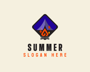 Camp Fire Geometric logo design