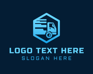 Dump Truck - Hexagon Trucking Express logo design