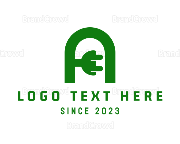 Electrical Plug Letter A Logo