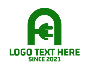 Connect - Electrical Plug Letter A logo design