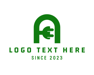 Outlet - Electrical Plug Letter A logo design