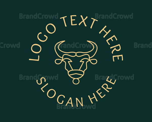 Bull Ox Line Art Logo