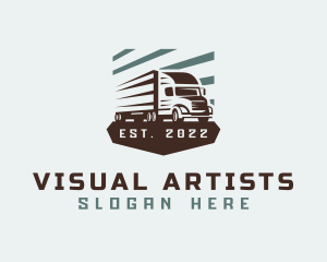 Express - Trailer Truck Speed Delivery logo design