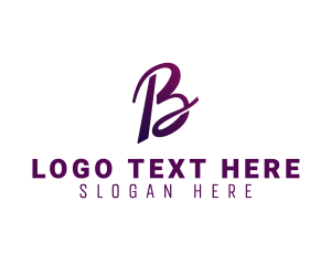 Letter B - Modern Elegant Cursive Letter B logo design