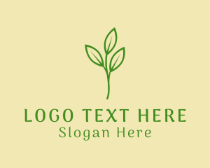 Vegan - Green Seedling Plant logo design