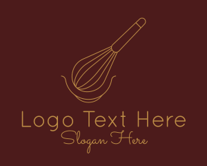 Line Art - Minimalist Gold Whisk logo design