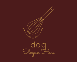 Minimalist Gold Whisk  Logo