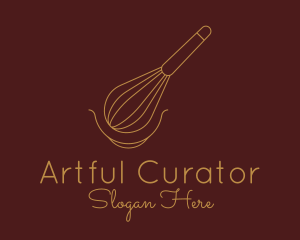 Minimalist Gold Whisk  logo design