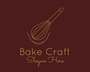 Bakeware - Minimalist Gold Whisk logo design