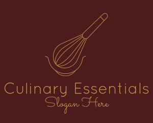 Minimalist Gold Whisk  logo design