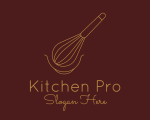 Cookware - Minimalist Gold Whisk logo design