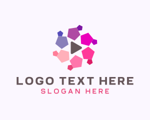 Multicolor - Geometric Media Player logo design