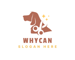 Animal - Hound Dog Grooming Scissors logo design