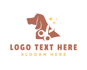 Hound - Hound Dog Grooming Scissors logo design