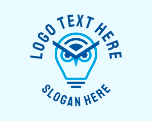 Nocturnal - Idea Bulb Owl logo design