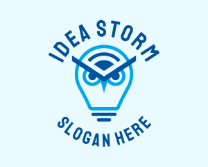 Idea Bulb Owl logo design