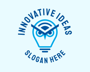 Idea Bulb Owl logo design