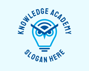 Teaching - Idea Bulb Owl logo design