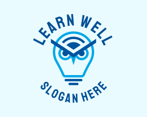 Teaching - Idea Bulb Owl logo design