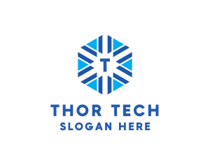 Digital Tech Hexagon  logo design