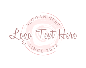 Cursive - Pink Circle Watercolor logo design