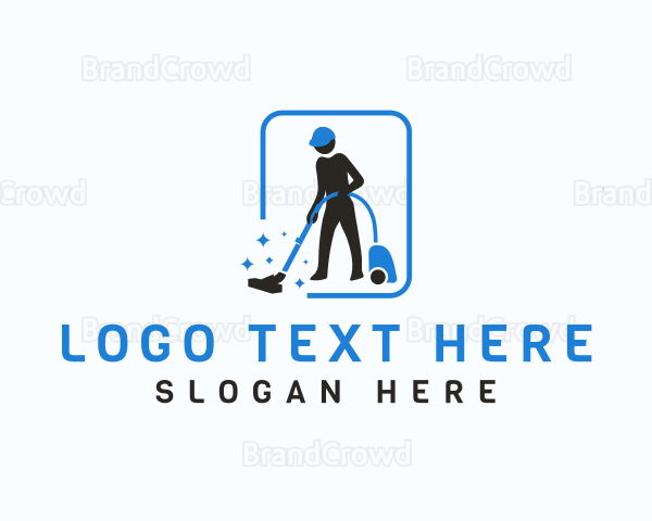 Vacuum Cleaning Janitor Logo