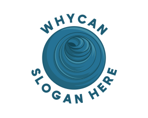Spiral - Blue Whirlpool Water logo design